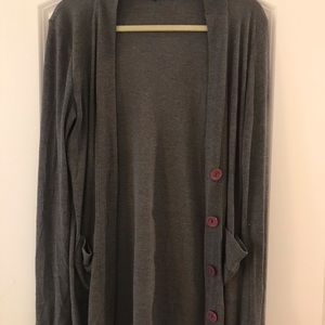 LUX - Long Gray Buttoned Cardigan -Great Condition